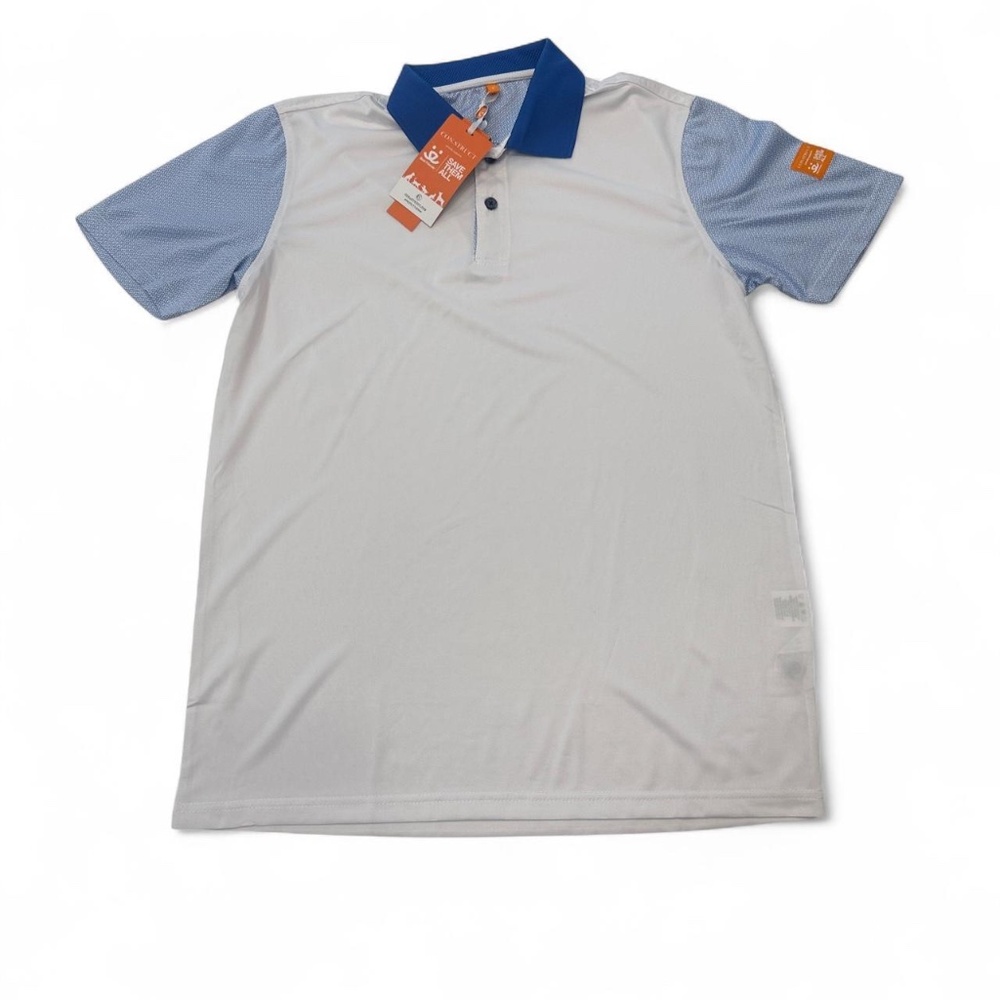 NWT Con.struct Polo Shirt Mens S White Save Them All Animal Shelter Odor Control